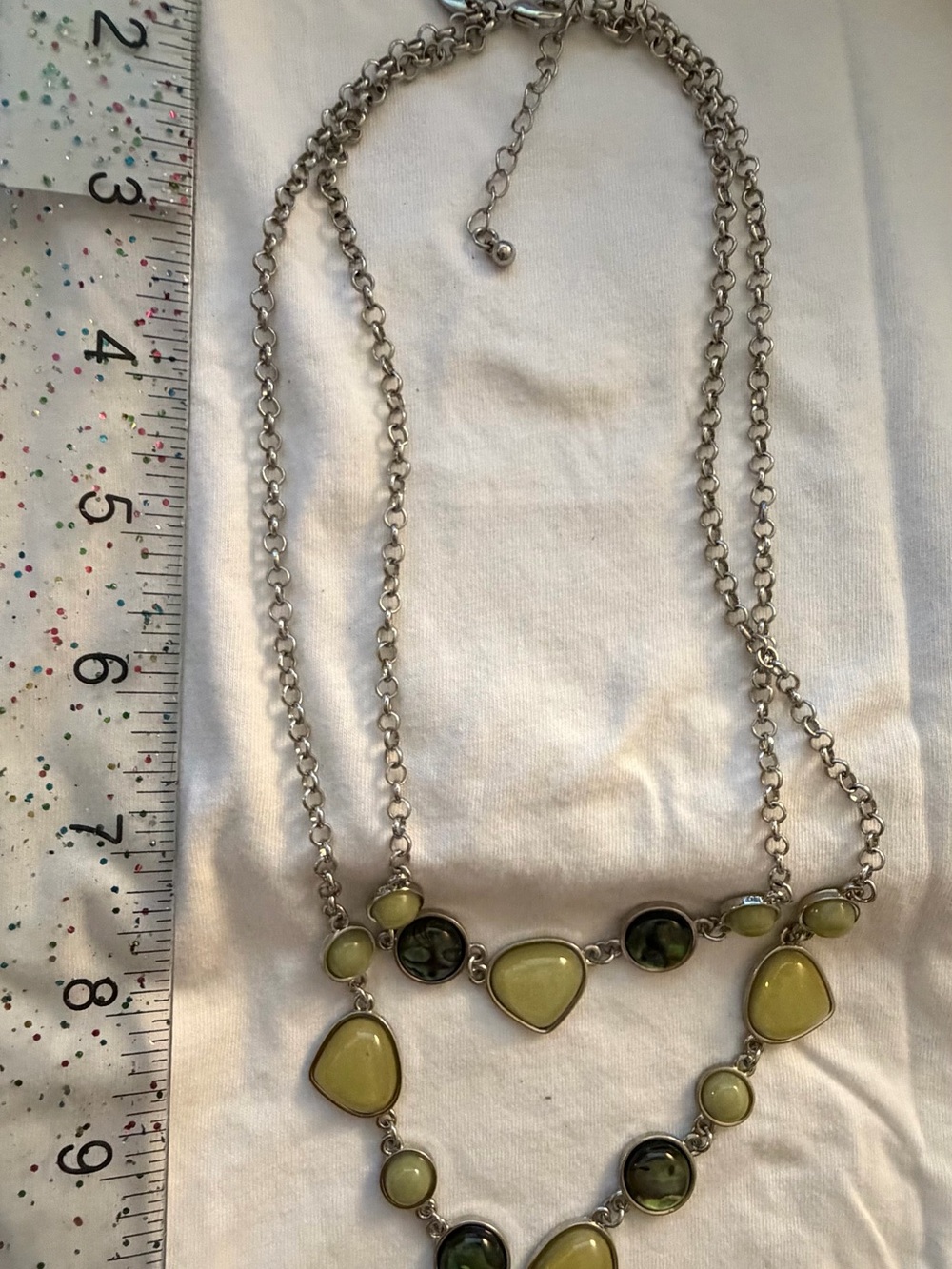 Women’s Double-Strand Yellow Green Stone Necklace